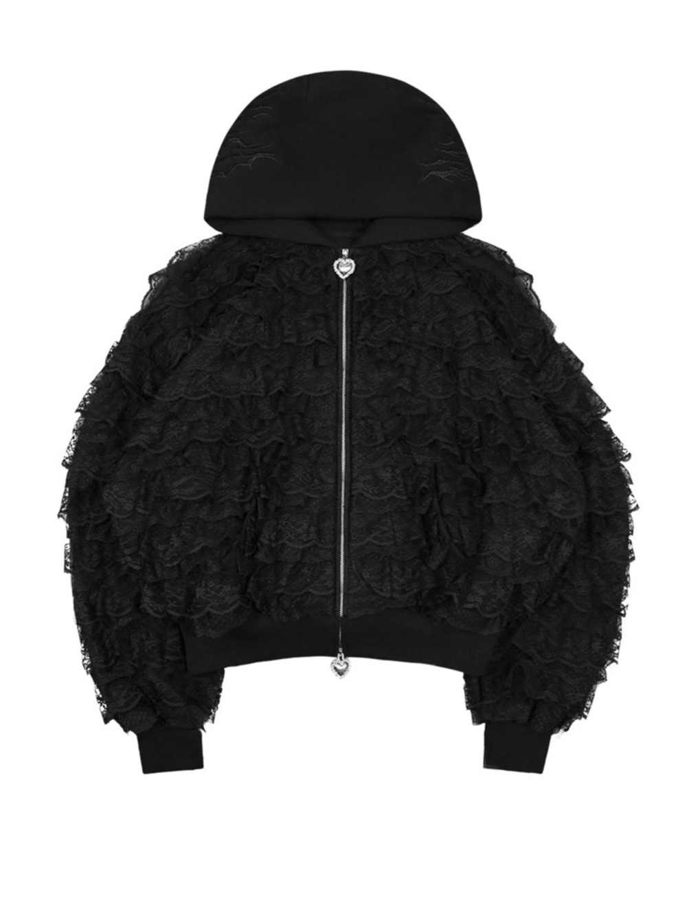 Named Collective - Bad Romance Ruffle Zip Hoodie 🖤